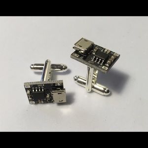 2x host pick!!  Black circuit board cufflinks